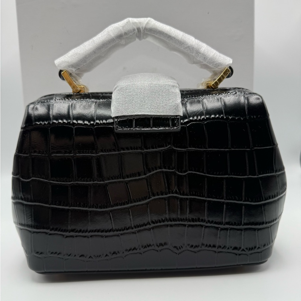 New in the Box BRANDON BLACKWOOD Black Croc ELIZABETH DOCTOR BAG - Picture 3 of 11